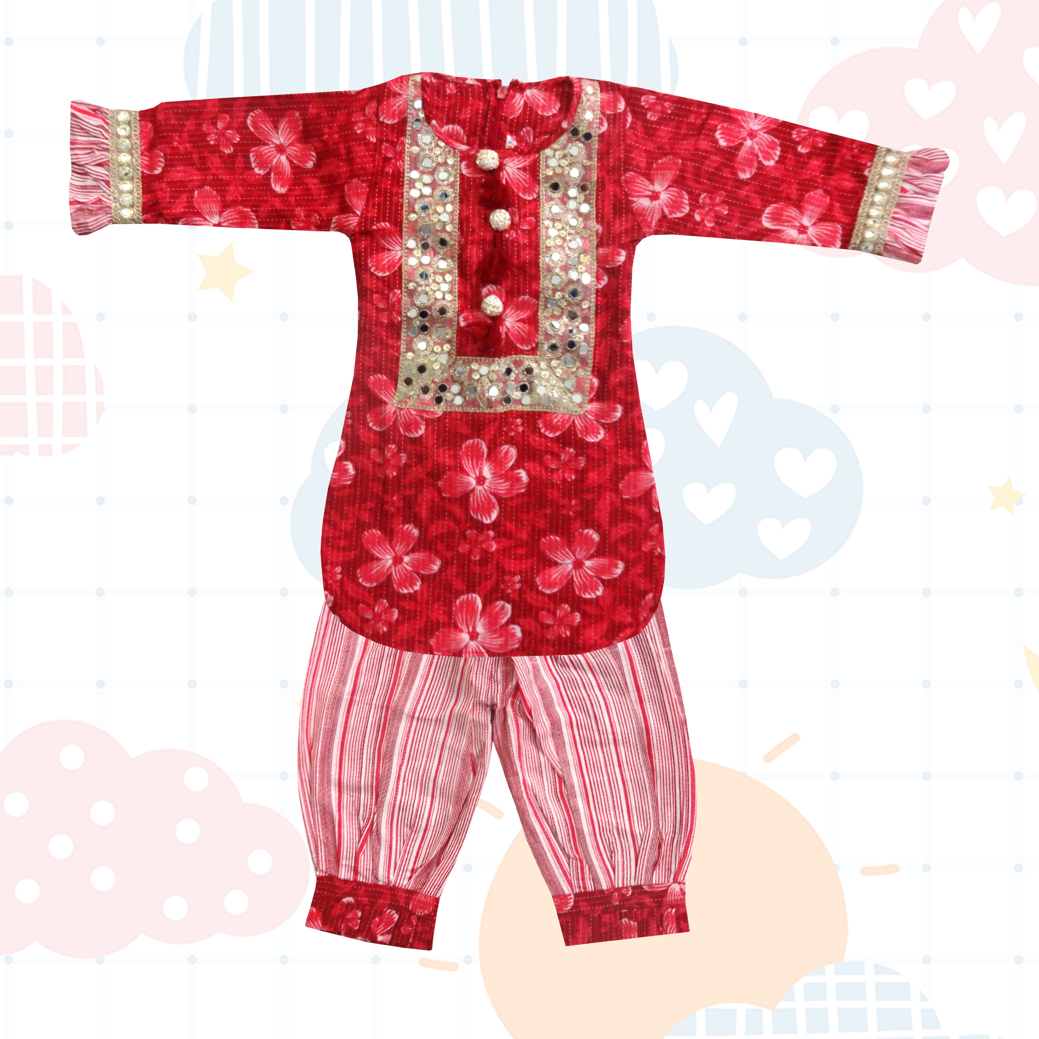 Red - Sharara Dress
