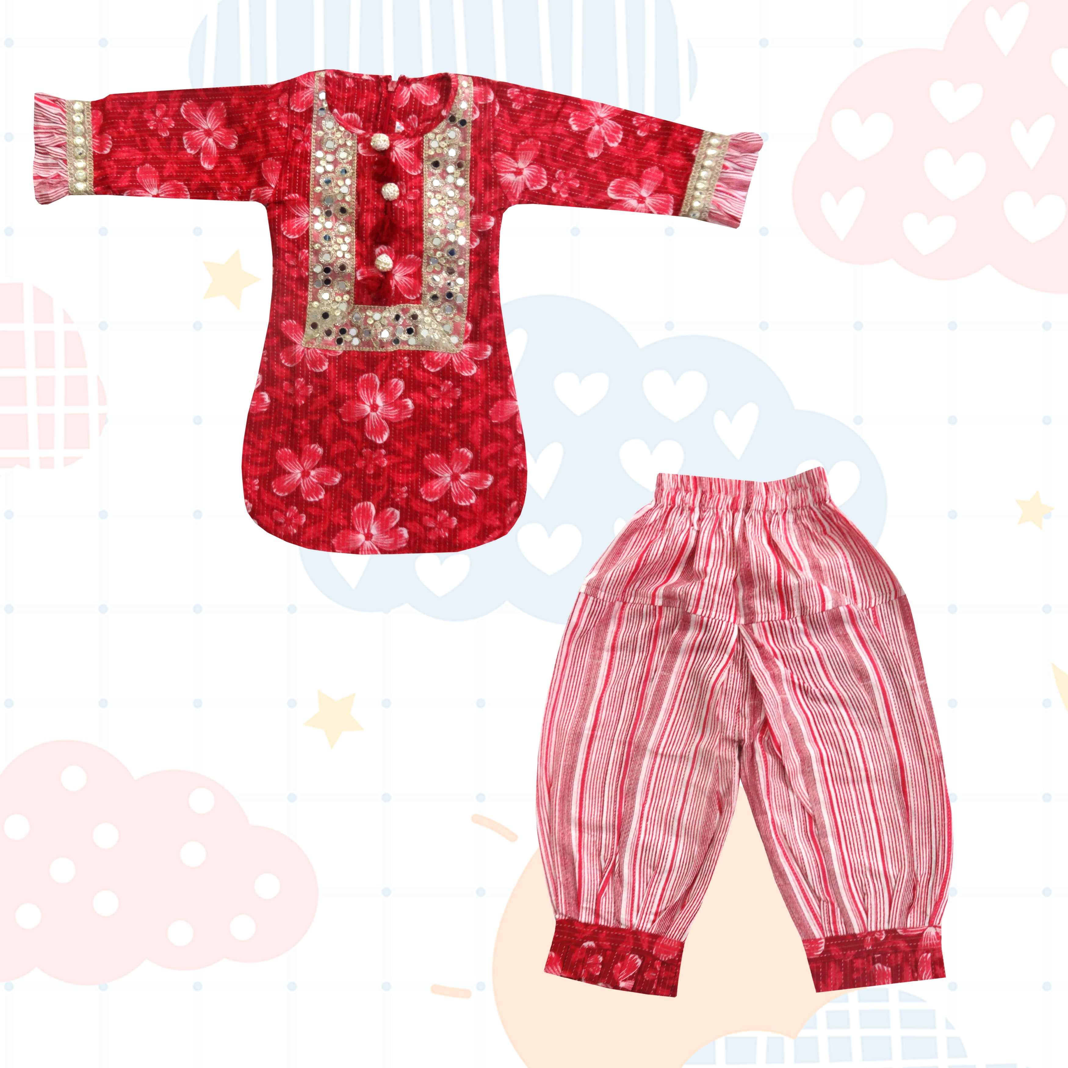 Red - Sharara Dress