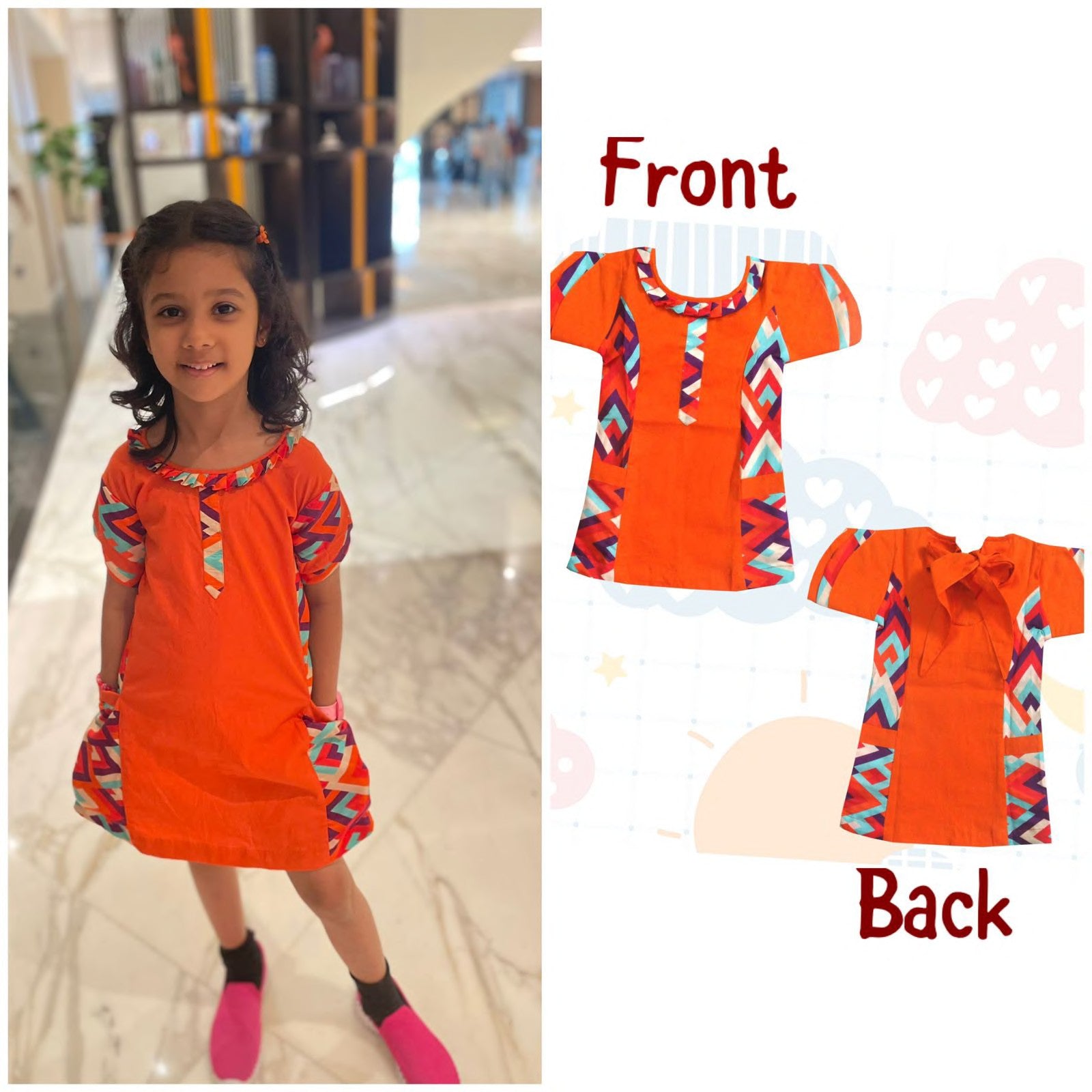 Orange Abstract - Frock