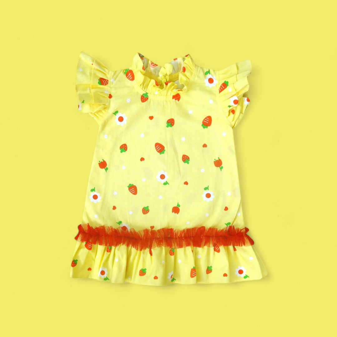 Red Carrot & Strawberry  with carrot shaped sling- Frock