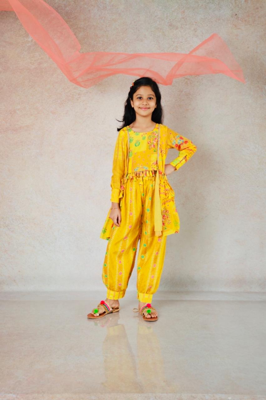 Sunshine elegance Muslin  jacket set