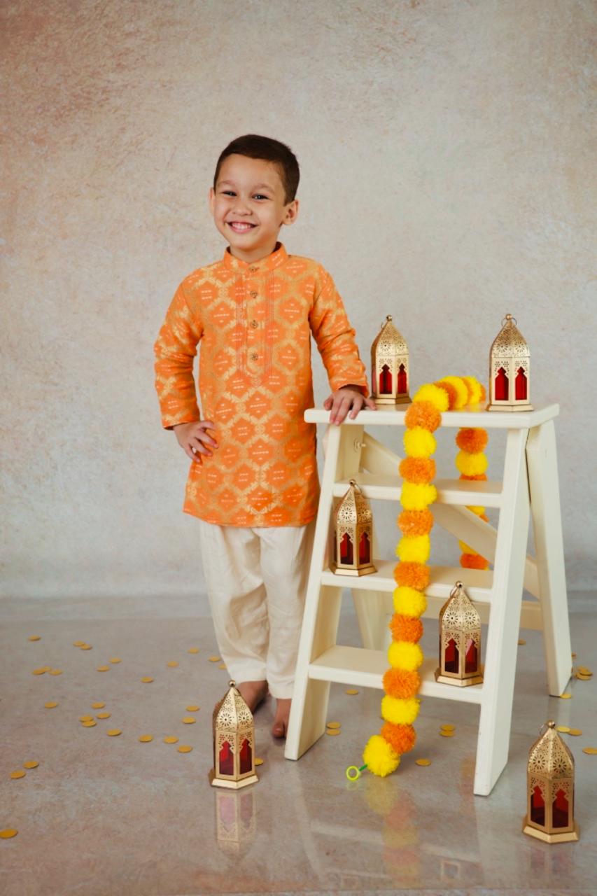 Classy Orange- Kurta (only)