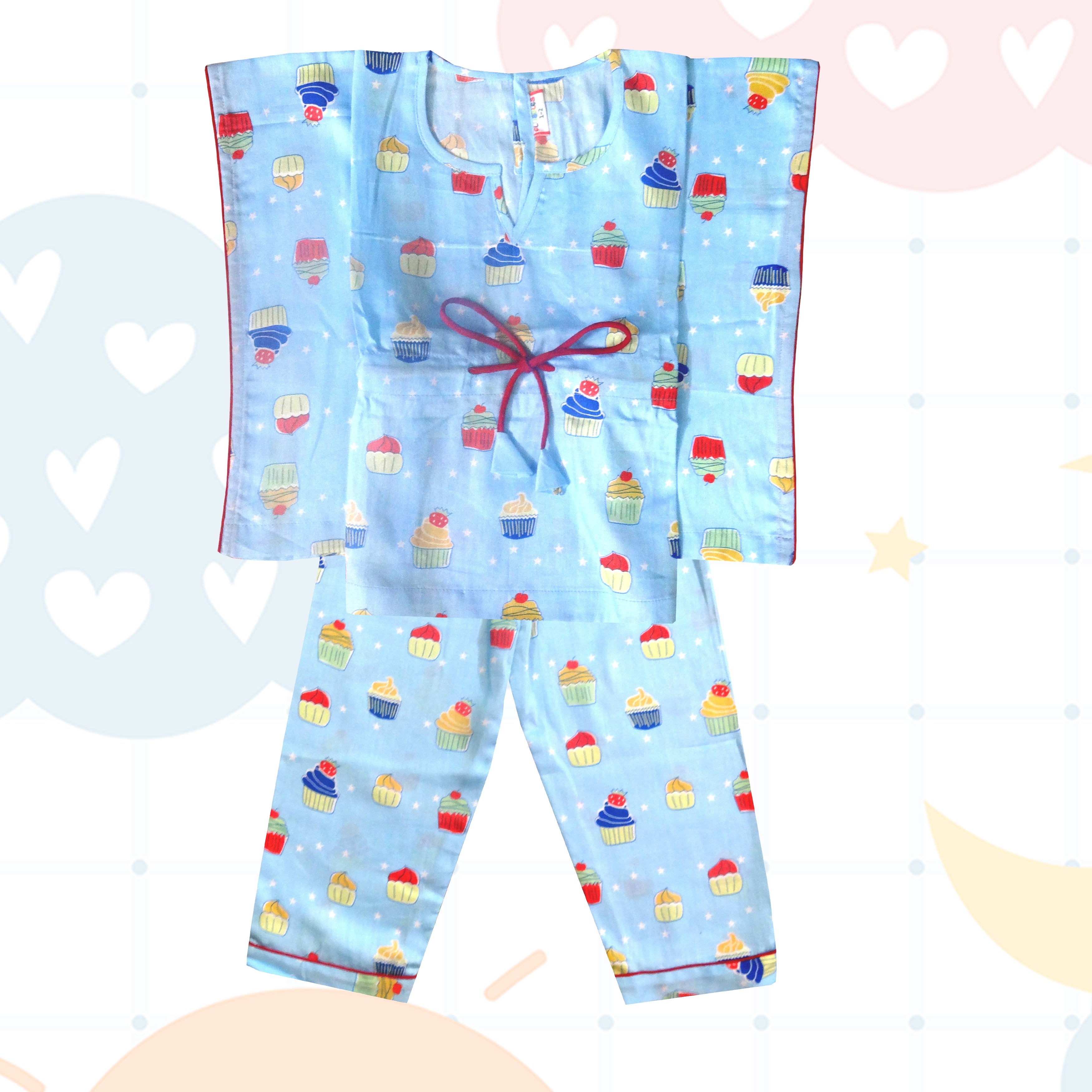 Light Blue Cake Design Nightsuit