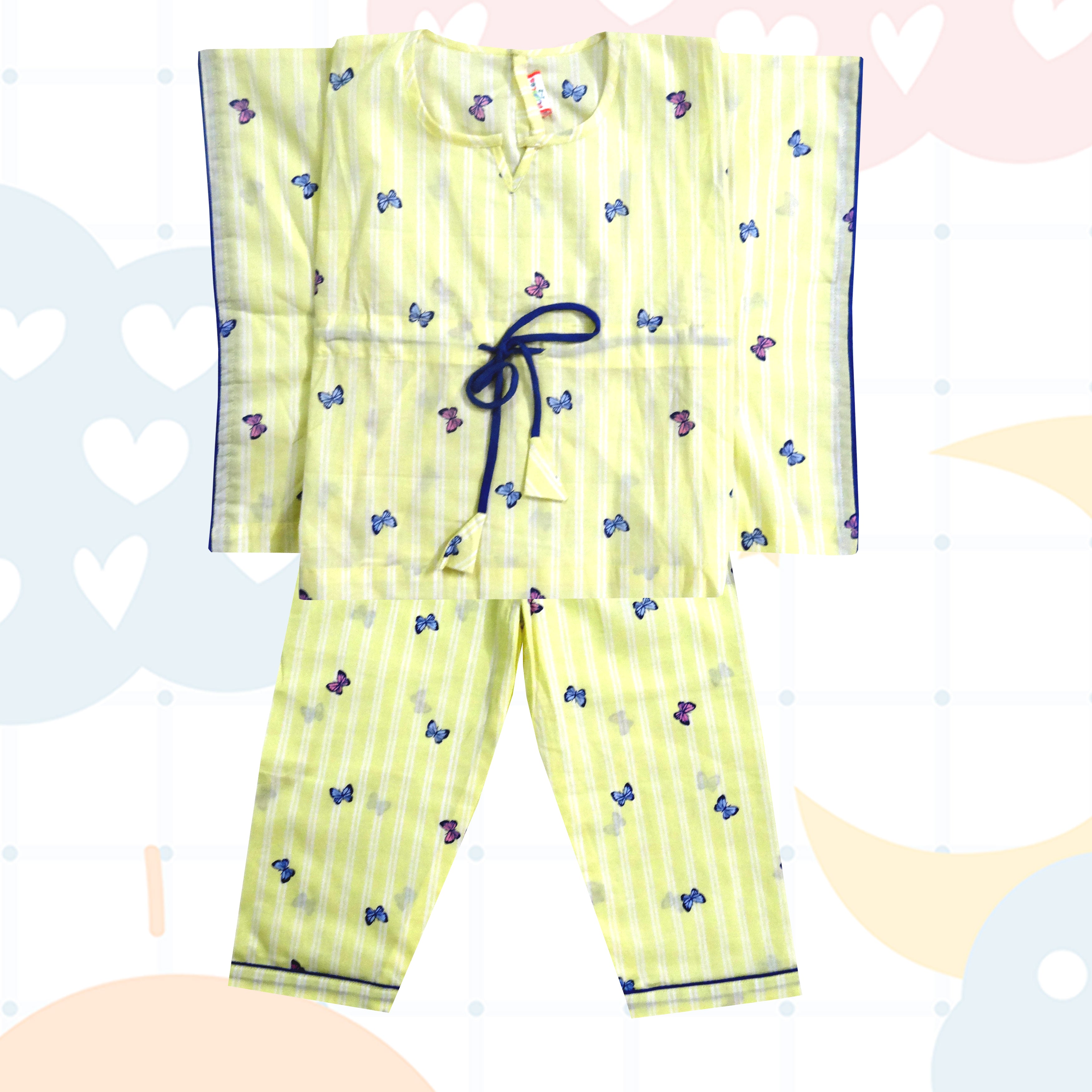 Light Yellow  Kaftaan Nightsuit