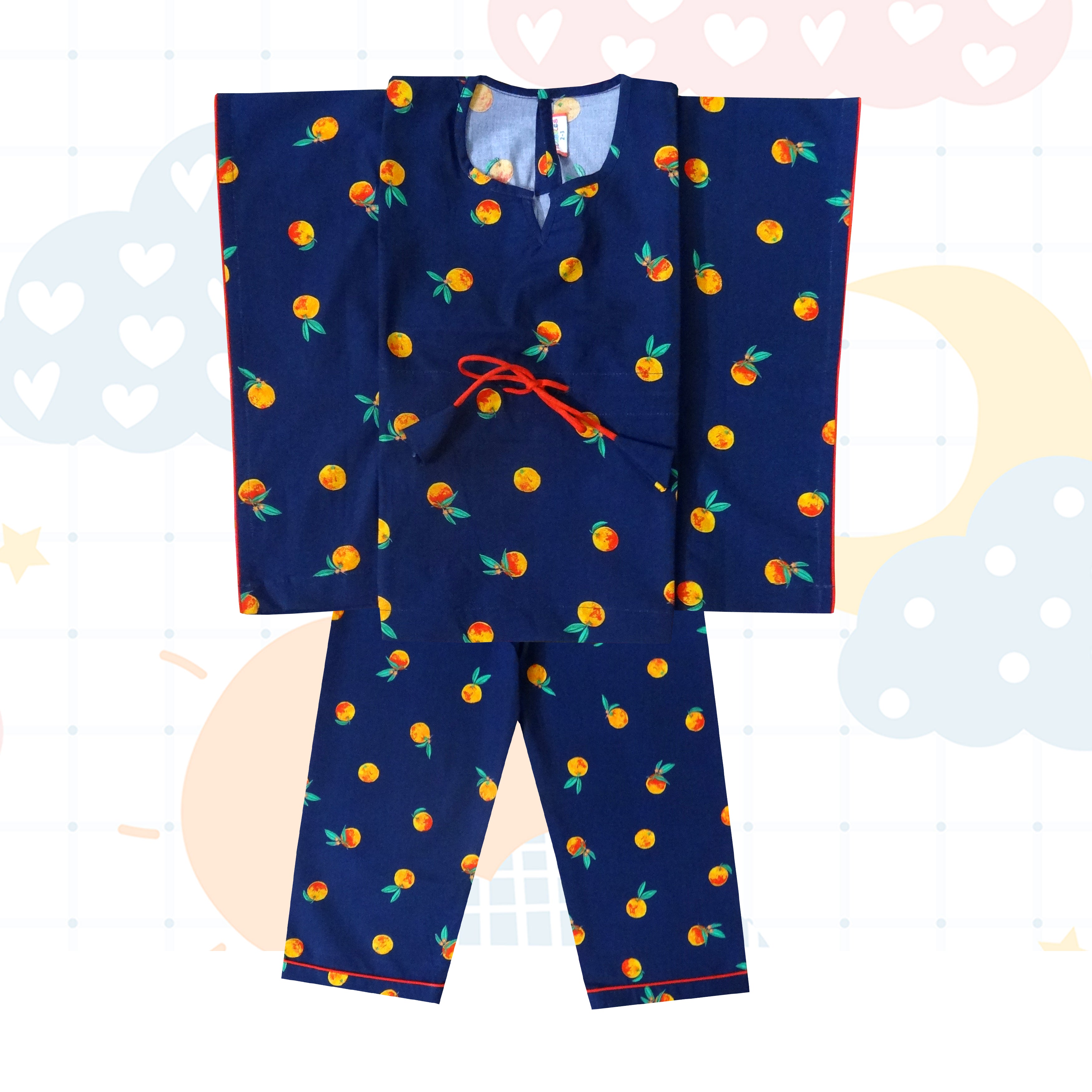 Orange Fruit  Kaftaan Nightsuit