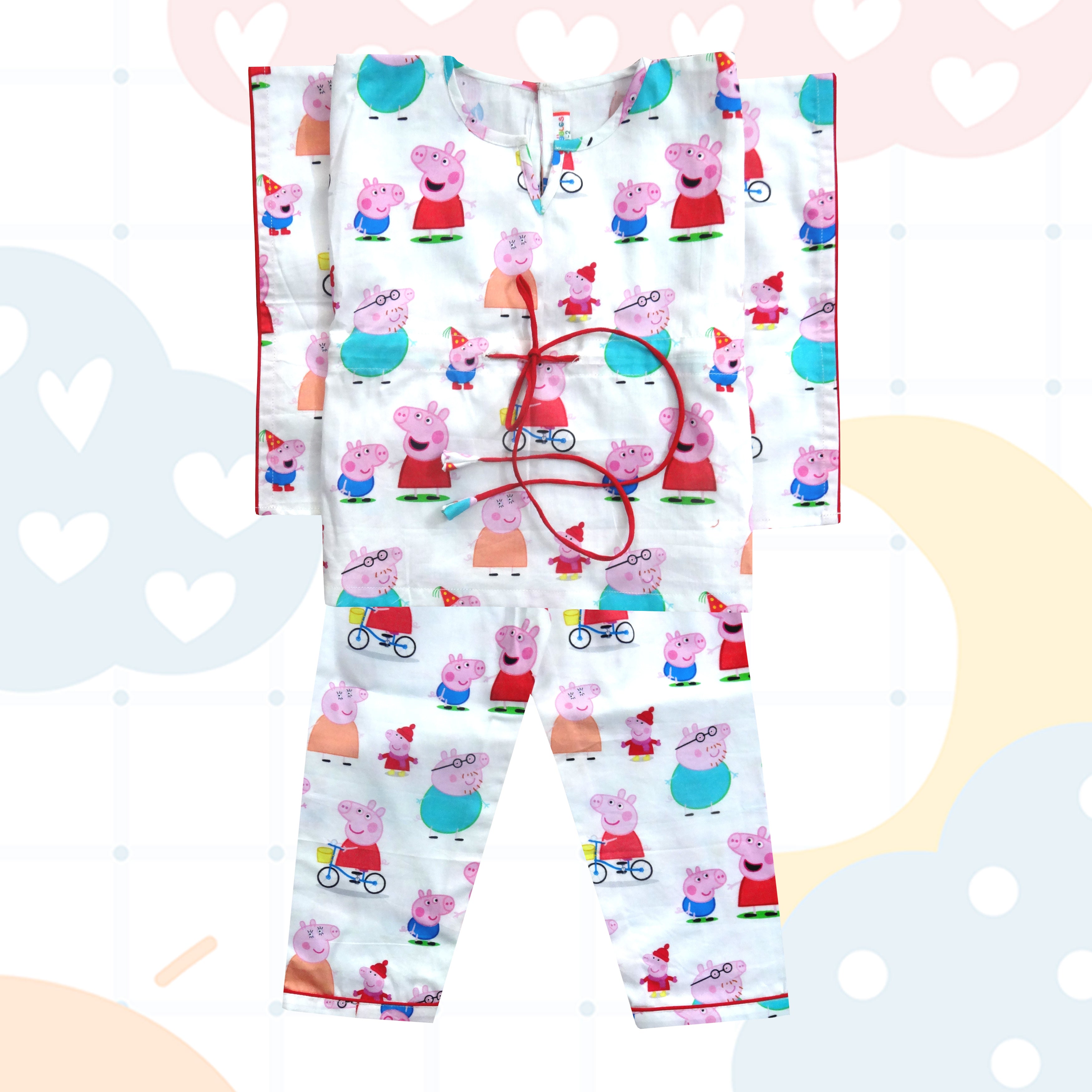 Peppa Pig White Kaftaan Nightsuit