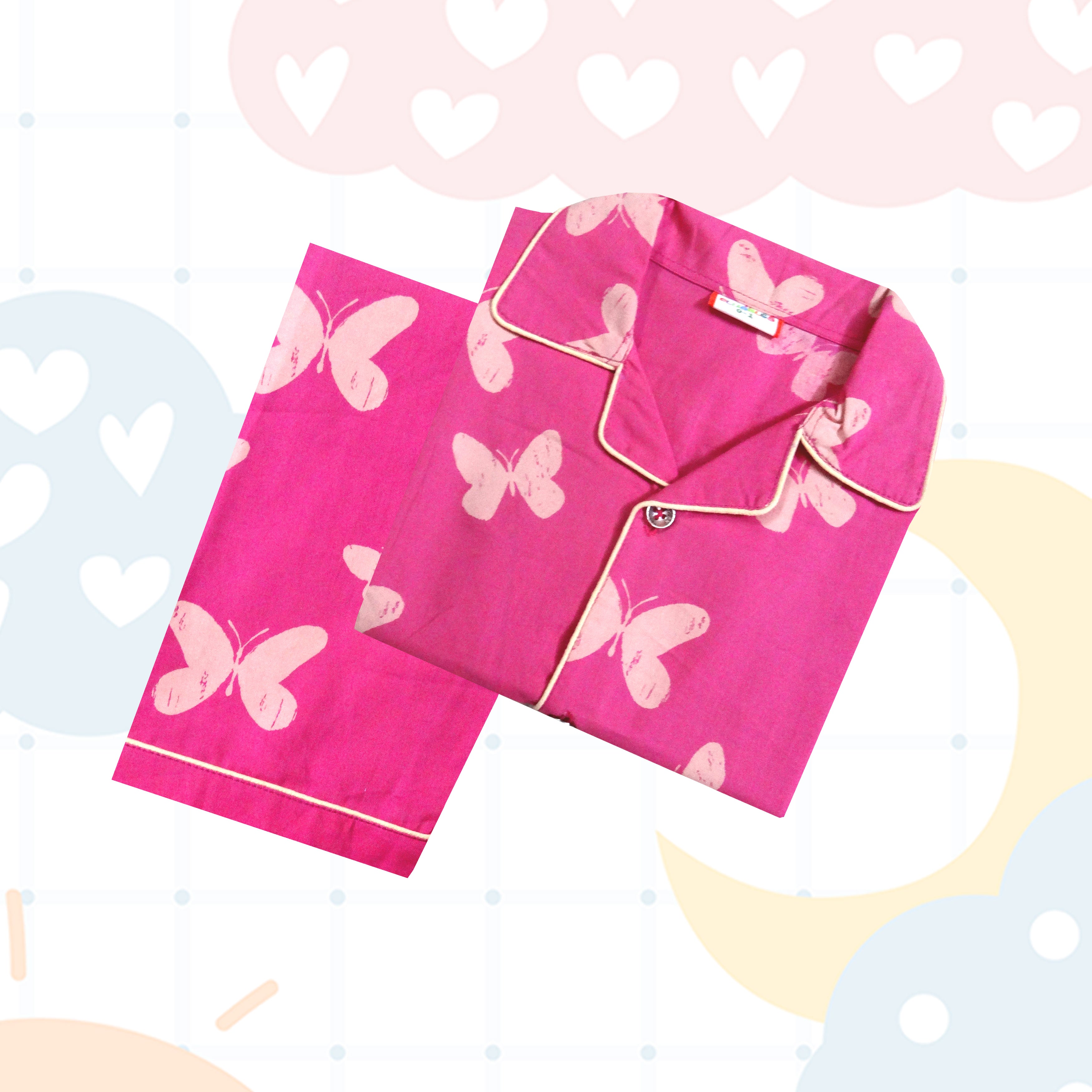 Light Pink Butterfly  Nightsuit