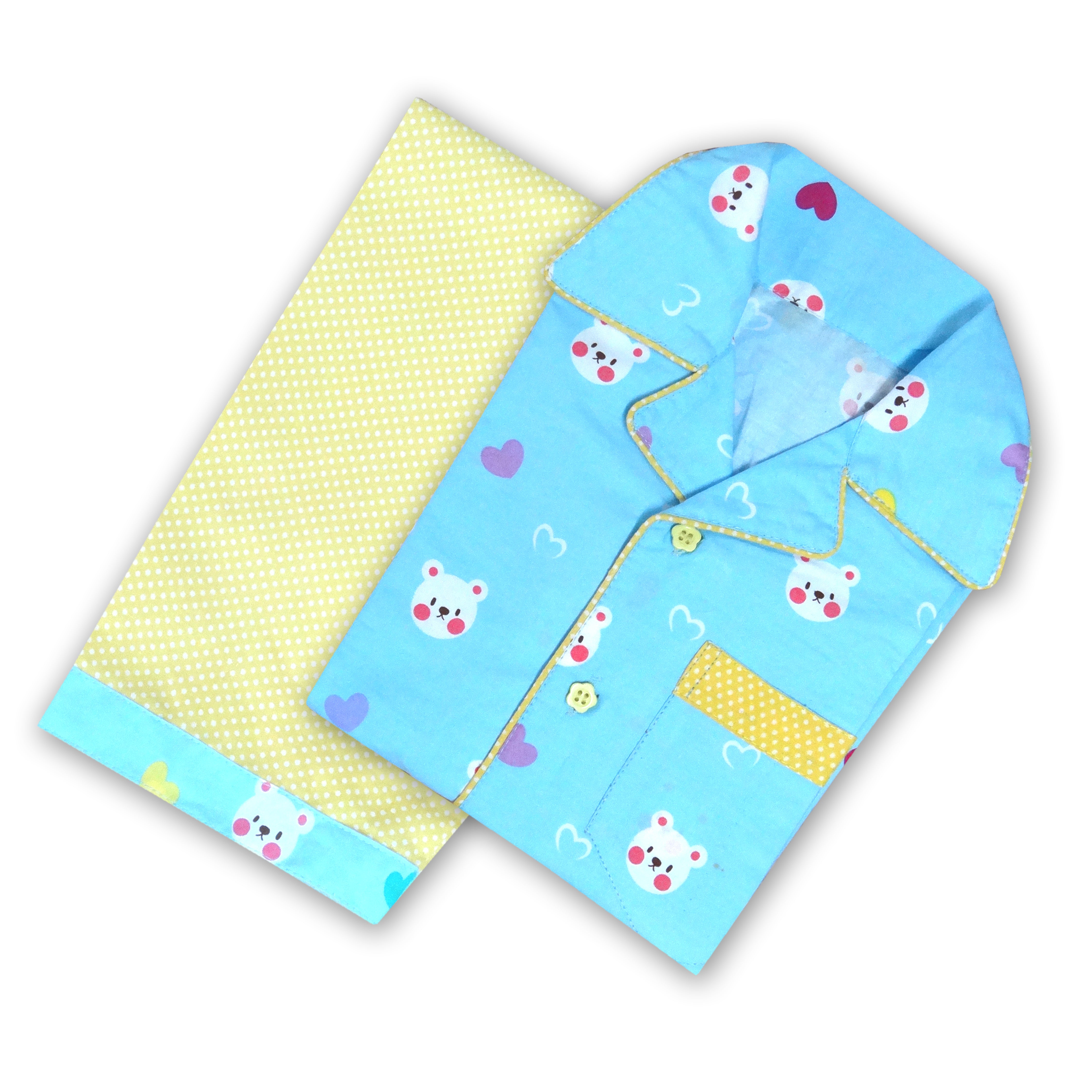 Light Blue Baby Bear Design Nightsuit