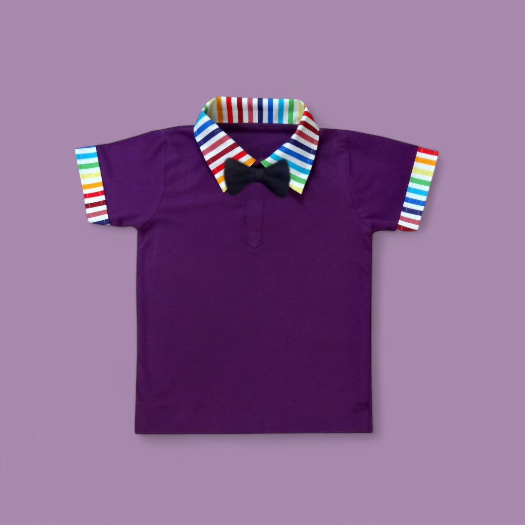 Rainbow Collar With Bow - Soft Knit Polos