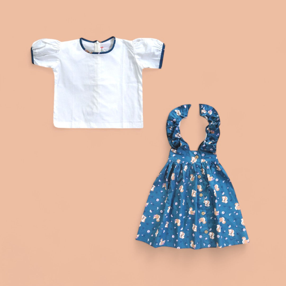 Squirrel & Acorns Nut- Top & Skirt