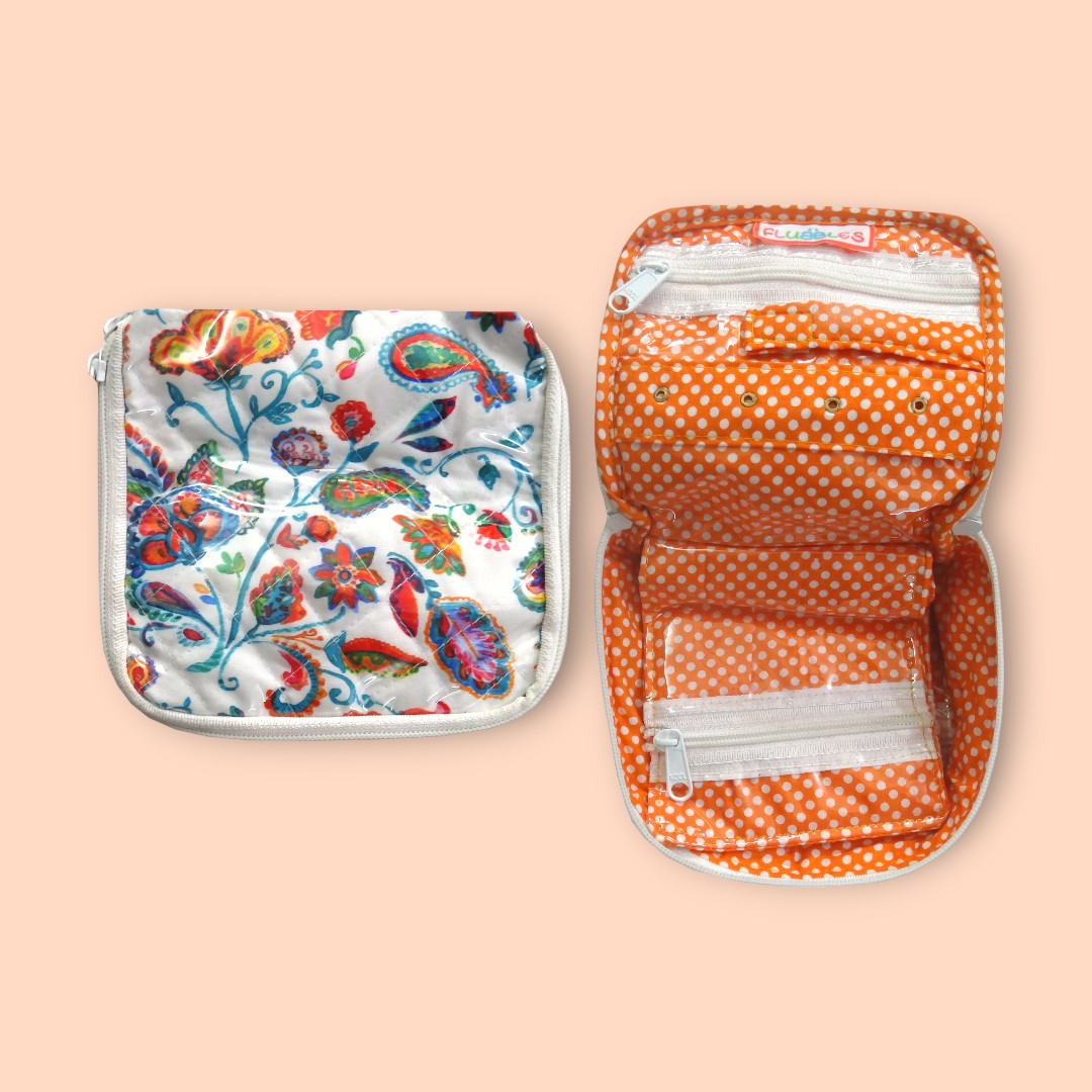 Paisleys Flower - Travel Jewellery Pouch